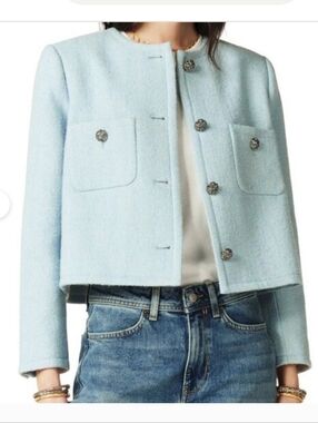 MSRP$325 NWT Christian Lacroix Tweed  Bouclé Jacket Blazer Light Chanel Style